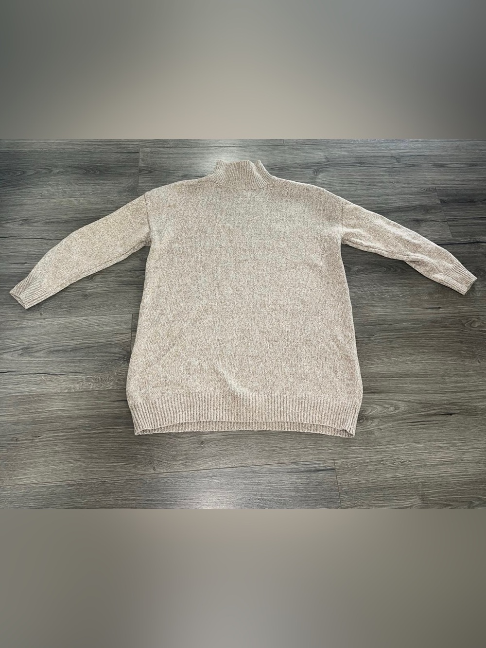 SHEIN Women's Mock Neck Long Sweater in Light Beige - Size L